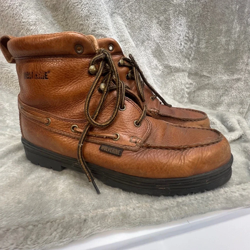 Wolverine Mens 9M Brown Leather Rugged Chukkas‎ Gorpcore Workwear Durable Boots